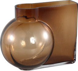 PTMD Nira Vaas - 20 x 29 x 24 cm - Glas - Bruin