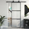 vidaXL - Schuifdeur - 76x205 - cm - gehard - glas - en - aluminium - zwart