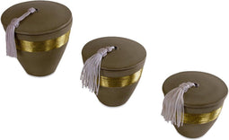 Safaary - Geurkaarsen Nawar Rond Beige met Goud 3-delig