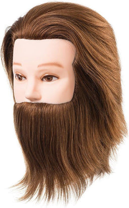 Professioneel oefenhoofd man Kappershoofd - Barbier - Kapper - Bruin haar met baard