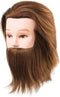 Professioneel oefenhoofd man Kappershoofd - Barbier - Kapper - Bruin haar met baard