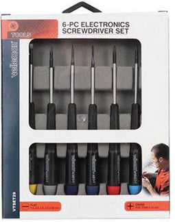 Velleman Precisieschroevendraaierset - 6-delig - Sleufkop/Phillips - Chroom-vanadium - Magnetisch - Zwart