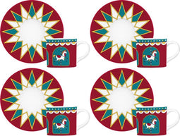 Bialetti Winter Wonderland - Espresso Kop & Schotel - set van 4 stuks - 90ml