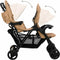 vidaXL - Tweelingkinderwagen - tandem - staal - taupe