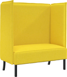 vidaXL - Hoge - Rug - Sofa - Lichtgeel - 109x56x121 - cm - Stof