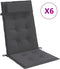 vidaXL - Stoelkussens - 6 - st - hoge - rug - oxford - stof - antracietkleurig
