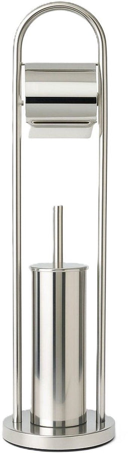 Ceruzo Toiletbutler - Vrijstaand - RVS Glanzend 80 cm - WCRolhouder + Borstel - Luxe Badkameraccessoire