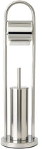 Ceruzo Toiletbutler - Vrijstaand - RVS Glanzend 80 cm - WCRolhouder + Borstel - Luxe Badkameraccessoire