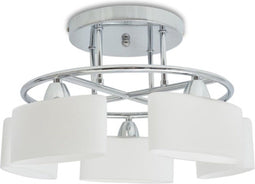 vidaXL Plafondlamp met ellipsvormige glazen kappen 5xE14 200W