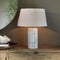 Riviera Maison Tafellamp wit marmer modern - Brielle ronde lampenvoet met ribbel voor woonkamer of slaapkamer