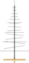 vidaXL - Kerstdecoratie - kerstboom - met - houten - basis - 150 - cm - metaal - zwart