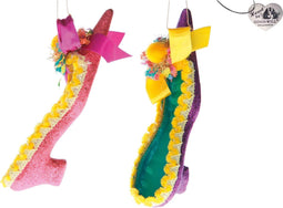 Goodwill Kerstdecoratie - Uitbundig Schoenen - Set van 2 - 22 cm - Roze/Paars/Geel/Groen (2 stuks)