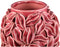 PTMD Zubeda Pink Round Glazed Ceramic Pot With Leaves L