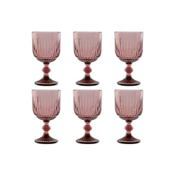 Set van bekers Home ESPRIT Roze Kristal 380 ml (6 Stuks)