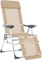 vidaXL - Campingstoelen - met - voetensteun - 2 - st - inklapbaar - textileen - crème