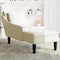 vidaXL - Chaise - longue - met - kussen&rechterarmleuning - fluweel - crèmekleurig