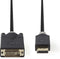 Nedis DisplayPort-Kabel - DisplayPort Male - DVI-D 24+1-Pins Male - 4K@30Hz - Verguld - 2.00 m - Rond - PVC - Antraciet - Window Box