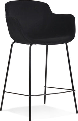 Alterego Mini Larissa - Zwarte Velvet Barkruk - 59x54x97,5cm