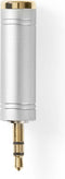 Nedis Stereo-Audioadapter - 3,5 mm Male - 6,35 mm Female - Verguld - Recht - Metaal - Zilver - 1 Stuks - Doos