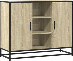 vidaXL - Dressoir - 92x35x76 - cm - bewerkt - hout - sonoma - eikenkleurig