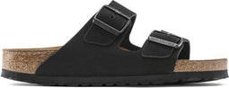 Birkenstock Arizona SFB - Dames Slippers - Nubuck - Zwart - Maat 38