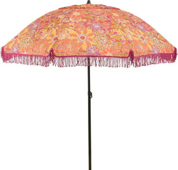 Mica Decorations Bloem Parasol - Stokparasol - H238 x Ø220 cm - Roze