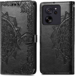 iMoshion Hoesje Geschikt voor Xiaomi 13T Pro / 13T Hoesje Met Pasjeshouder - iMoshion Mandala Bookcase - Zwart