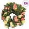 Kerstslingers met bloemen 6 st 250 cm lente zonsondergang rood