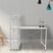 Bureau computertafel - industrieel modern - 3 opbergplanken - wit metaal hout - 120 cm