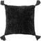 Dutch Decor NINO - Kussenhoes van katoen 45x45 cm Raven - zwart - met flosjes - met rits