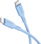 USB-C silicone oplaadkabel - snel opladen - 1.5 meter - blauw