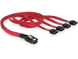 Delock - Kabel mini SAS 36pin naar 4x SATA - 50cm - Rood