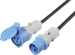 Sygonix SY-5244052 Stroom Verlengkabel 16 A Zwart 10 m Weerbestendig, Geschikt voor buiten