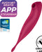 Satisfyer 'Twirling Pro Connect App', 20 cm, met app, drukgolf- en oplegvibrator, aan beide zijden te gebruiken, drukgolven en circulerende vibraties