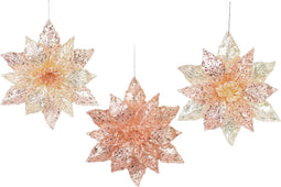 Orn.plc bloem roze l12cm