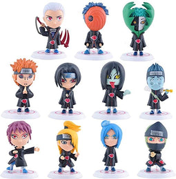 Set van 11 Naruto Akatsuki PVC Figuren Collectible Model met Bases (Kazekage Akatsuki Rescue Mission Series)