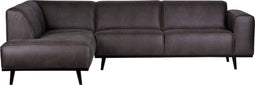 BePureHome Statement Hoekbank Links - Ecoleer - Grijs - 77x274x210