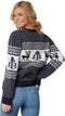 Dressforfun Winterwonderland - Kersttrui - Hertenmotief - Blauw-wit (S)