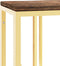 vidaXL - Wandtafel - roestvrij - staal - en - massief - gerecycled - hout - goudkleur