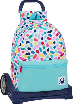 Schoolrugzak met Wielen Benetton Painting Multicolour