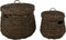 J-Line mand Maurice Waterhyacinth - jute - donkerbruin - 2 stuks