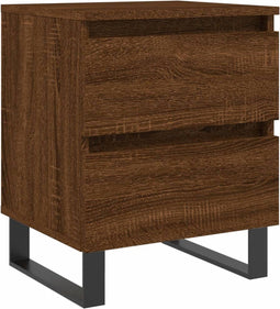 vidaXL - Nachtkastje - 40x35x50 - cm - bewerkt - hout - bruin - eikenkleur