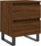 vidaXL - Nachtkastje - 40x35x50 - cm - bewerkt - hout - bruin - eikenkleur