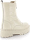 PS Poelman KIMMY - Chunky Chelsea Enkellaarzen - Gouden rits - Wit Crème - Maat 39