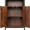 tectake® Doncaster - Wandkast - 2 Open Vakken en Kast - Industrieel Design - Donkerbruin - Afmeting (LxBxH) 60x38x125 cm