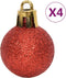 vidaXL - 64-delige - Kerstballenset - rood - en - wit