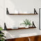 vidaXL - Wandschappen - 2 - st - 80x15x15,5 - cm - bewerkt - hout - gerookt - eiken