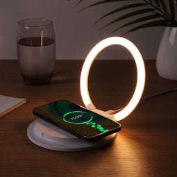 Dimbare LED Nachtlamp met Draadloze Oplader - Opklapbare Tafellamp