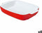Ovenschaal Pyrex Signature Rood Rechthoekig Wit Keramisch 6 Stuks 29 x 19 x 7 cm