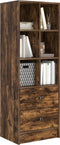 vidaXL - Hoge - Kast - in - Rook - Eik - 45,5x34x127 - cm - Geengineerd - Hout